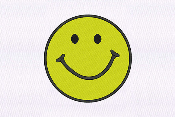 Classic Smiling Emoji: A Festive Embroidery Design for Seasonal Creations