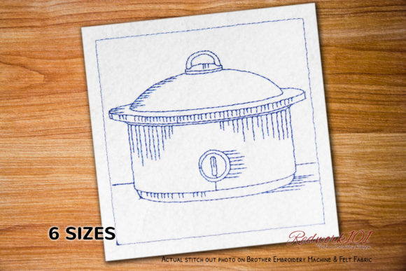 Crock Pot Redwork Embroidery Design Review
