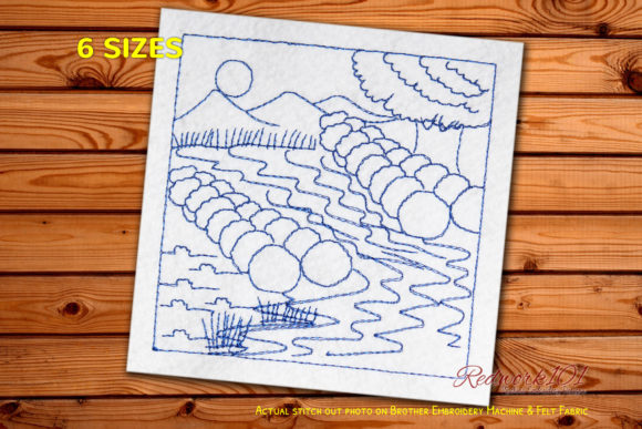 Floating River Lineart: A Seasonal Embroidery Design Review