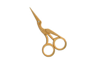Golden Bird Scissors: A Charming Embroidery Design for Personalized Gifts