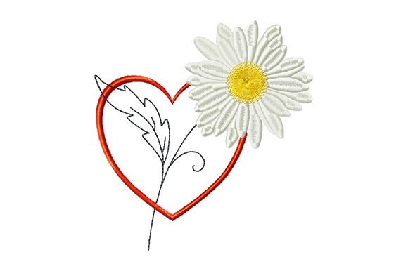 Heart and Chamomile Embroidery Design Review