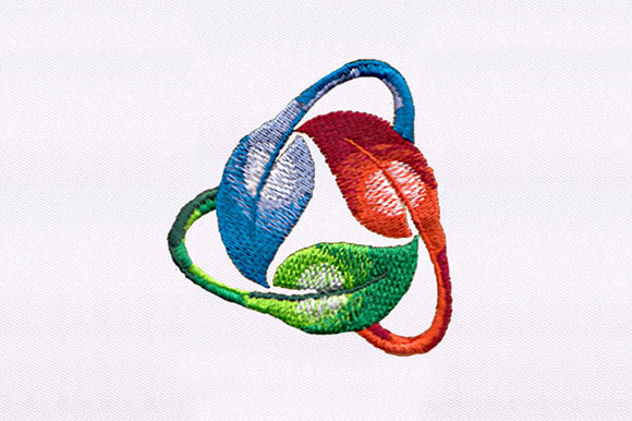 Leaf Recycling Symbol Design Review for Seasonal Embroidery