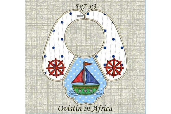 Lovely Nautical Baby Bib for Small Hoops Review
