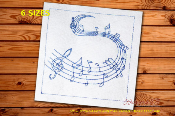 Music Notes Design: A Versatile Embroidery File for Boutique Sweatshirts