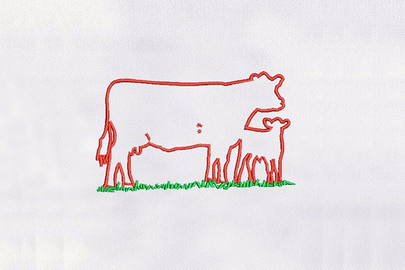 Outline Angus Cattle: A Versatile Embroidery Design for Personalized Gifts