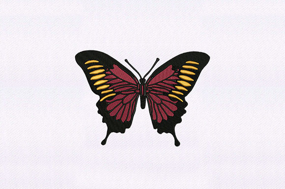 Red Orange Butterfly Embroidery Review for Apparel Projects