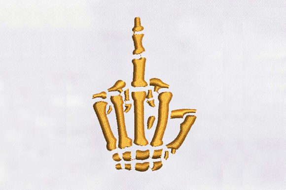 Skeleton Middle Finger Embroidery Design Review