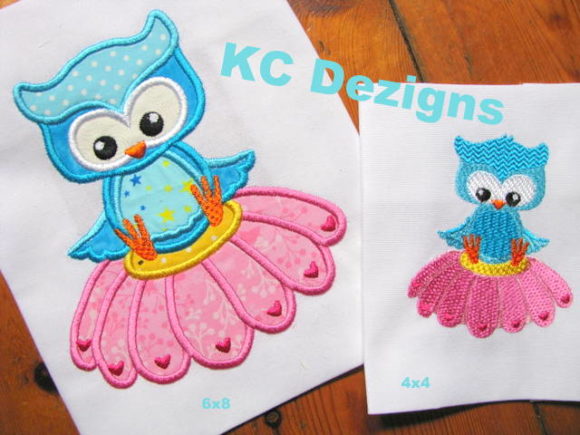 Spring Owl Sitting on Flower Applique Design Review