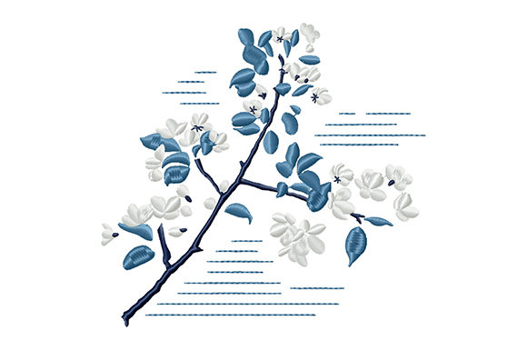 Stylized Apple Tree Branch: A Versatile Embroidery Design for Handmade Gifts